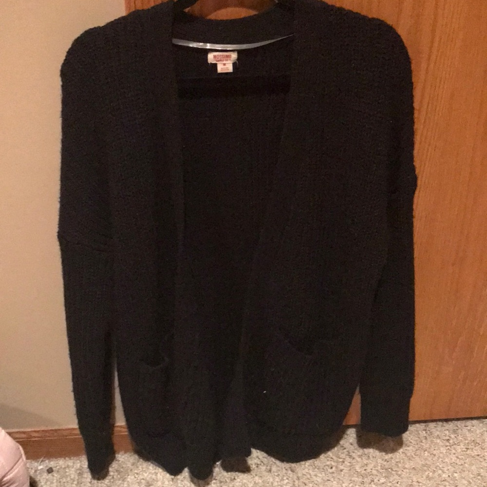 Black cardigan sweater